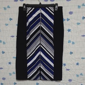 Elegant Black and Blue Striped Women's Skirt